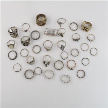 Mixed Fashion Rings, 35 Pieces