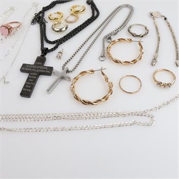 Mixed Jewelry, 14 Pieces Includes Silver Necklace