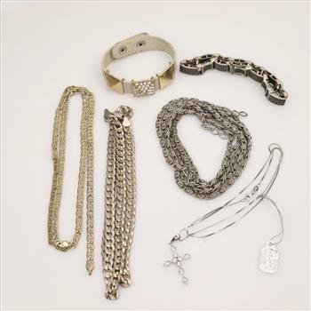 Mixed Jewelry And 1 Silver Chain, 6 Pieces