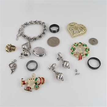 Mixed Jewelry And Foreign Currency, 12+ Pieces