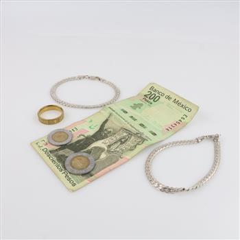Mixed Jewelry And Foreign Currency, 6 Pieces