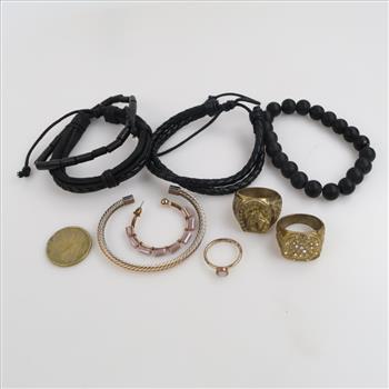 Mixed Jewelry And Foreign Currency, 6+ Pieces