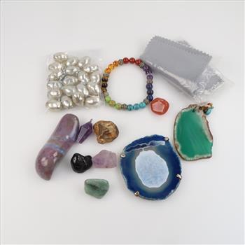 Mixed Jewelry And Stones, 14+ Pieces