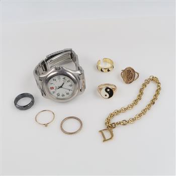 Mixed Jewelry And Watch, 8 Pieces