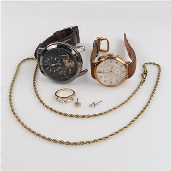 Mixed Jewelry And Watches, 5 Pieces