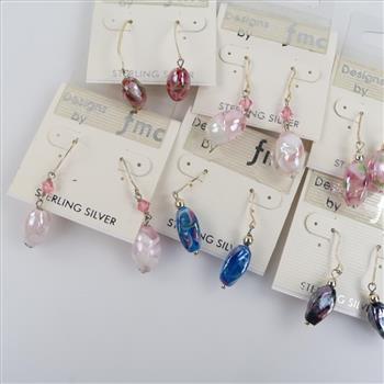 Mixed Jewelry Earrings, 6 Sets ( Silver Wire)