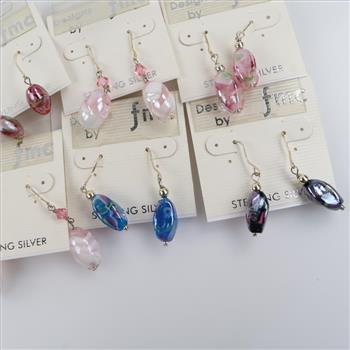 Mixed Jewelry Earrings, 6 Sets ( Silver Wire)