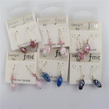 Mixed Jewelry Earrings, 6 Sets ( Silver Wire)