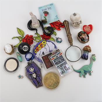 Mixed Jewelry, Keychains & Tokens, 19+ Pieces