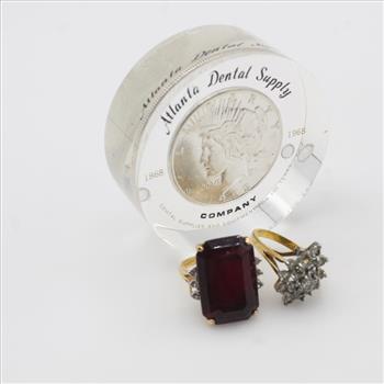 Mixed Jewelry & Paper Weight With US Coin, 3 Pieces