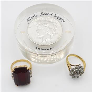 Mixed Jewelry & Paper Weight With US Coin, 3 Pieces