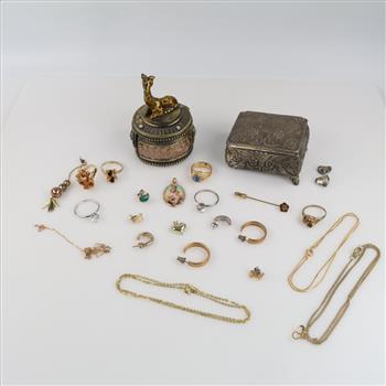 Mixed Jewelry & Trinket Boxes, 18+ Pieces