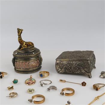 Mixed Jewelry & Trinket Boxes, 18+ Pieces