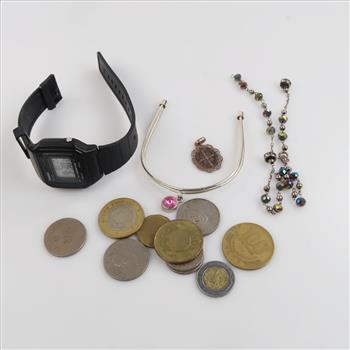 Mixed Jewelry - Watch And Foreign Currency, 10+ Pieces