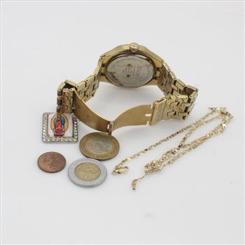 Mixed Jewelry  Watch And Foreign Currency, 4+ Pieces