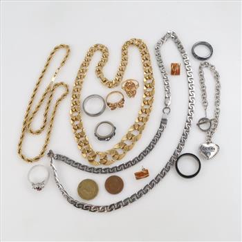 Mixed Jewelry With Foreign Currency, 12+ Pieces