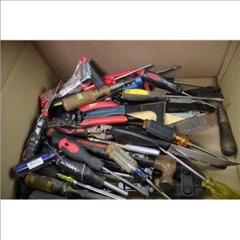 Mixed Tool Lot - Flashlight, Pliers, Nail Puller, And More
