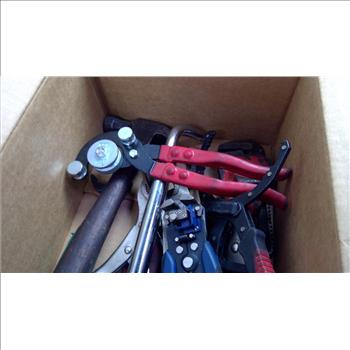 Mixed Tool Lot - Hammer, Jaw-Locking Pliers, Pipe Wrench, And More