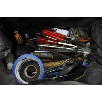 Mixed Tool Lot In Dewalt Tool Bag - Chisel, Pliers, Wrenches, And More