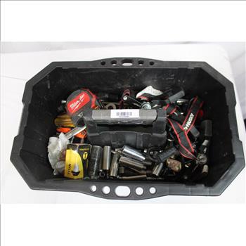 Mixed Tool Lot In Husky Tool Bin - Ratchets, Sockets, And More