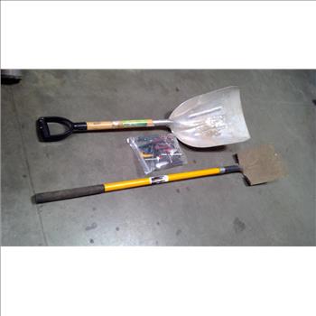 Mixed Tool Lot - Shovels, Stubby Claw Hammer,  Klein Tools Cutting Pliers, And More