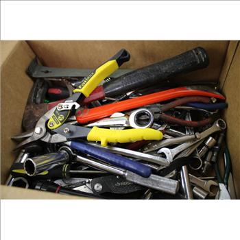 Mixed Tool Lot - Stanley Aviation Snips, Pry Bar, And More