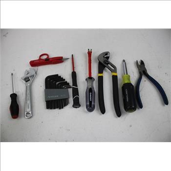 Mixed Tool Lot - Tongue And Groove Pliers, Painter's Tape, And More