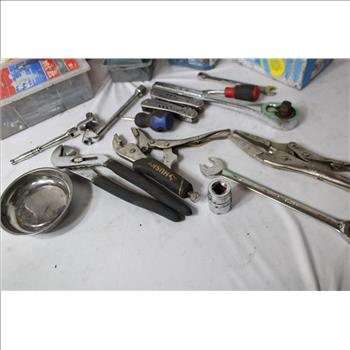 Mixed Tool Lot - Wedge Anchors, Tapcon Concrete Anchors, Socket Wrench, And More