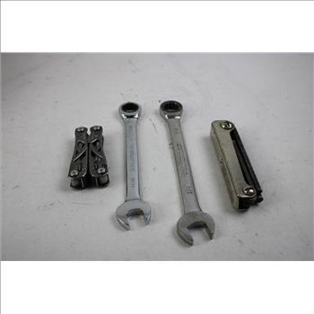 Mixed Tool Lot With Onn Speaker, And Gerber Multi-Tool, 9 Pieces