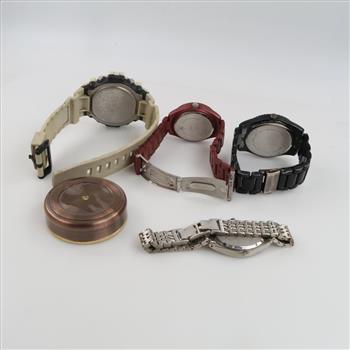Mixed Watches And Compass, 5 Pieces
