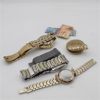 Mixed Watches And Mexican Pesos, 4+ Watches