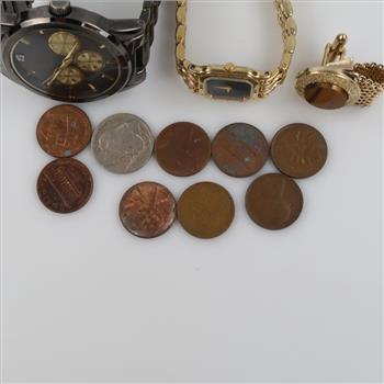 Mixed Watches Jewelry And Currency, 3+ Pieces