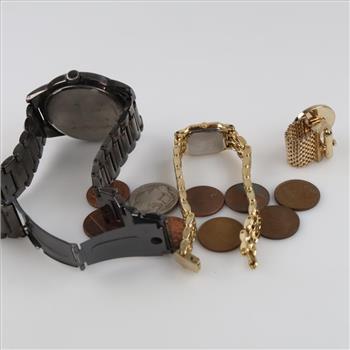 Mixed Watches Jewelry And Currency, 3+ Pieces