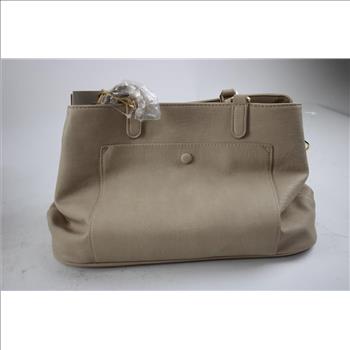 Miztique Beige Leather Handbag Purse