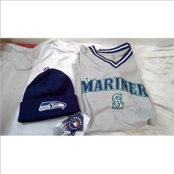 MLB Seattle Mariners Jersey And NFL Seahawks Beanie, 2 Pieces