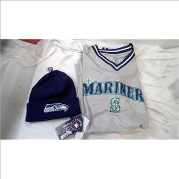 MLB Seattle Mariners Jersey And NFL Seahawks Beanie, 2 Pieces