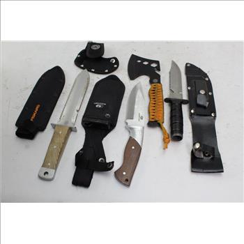 Mossy Oak, Fiskars, + More Fixed Blade Knives, Ust Hatchet, 4 Pieces