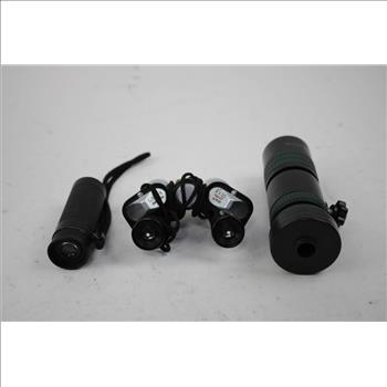 Motorola And Arcshell Walkie-Talkie Radios, Binoculars, Monoculars Lot, 5 Pieces