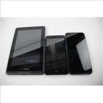 Motorola And More Tablet & Cell Phone Lot,  3 Pieces, Sold For Parts