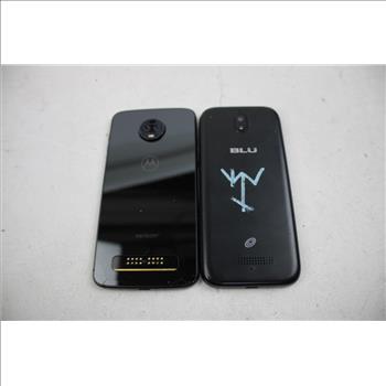 Motorola, Blu Cell Phone Lot, 2 Pieces, Sold For Parts