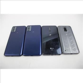 Motorola, Blu Cell Phone Lot, 4 Pieces, Sold For Parts