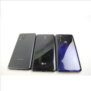 Motorola, LG, Samsung Cell Phone Lot, 3 Pieces, Sold For Parts