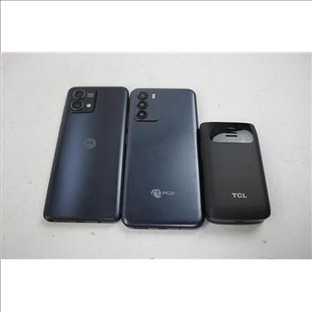 Motorola, PCD, TCL Cell Phone Lot, 3 Pieces, Sold For Parts