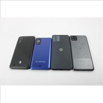 Motorola, Samsung, BLU, Soho Style Cell Phone Lot, 4 Pieces, Sold For Parts