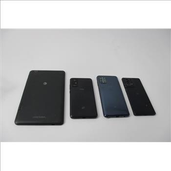 Motorola, TCL Cell Phone Lot, 3 Pieces, With AT&T Trek 2 Tablet, Sold For Parts