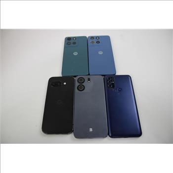 Motorolo, Blu, Google Cell Phone Lot, 5 Pieces, Sold For Parts