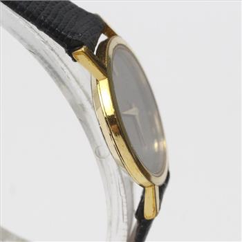 Movado 9k Gold Black Dial Watch