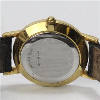 Movado 9k Gold Black Dial Watch