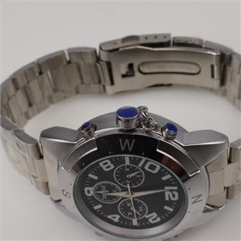 MP3 Player Stainless Steel Chronograph Watch