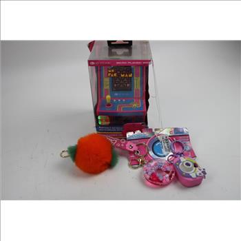 Ms. Pac-Man Portable Arcade, Keychains, Gel Blaster, And More